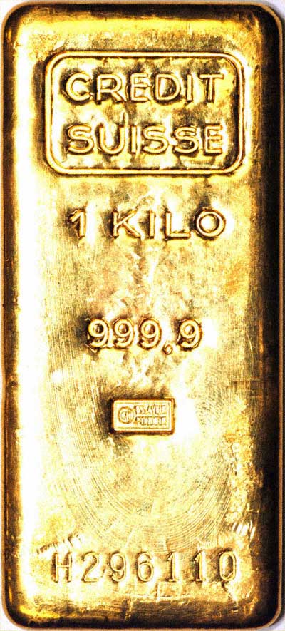 One Kilo Credit Suisse Gold Bar